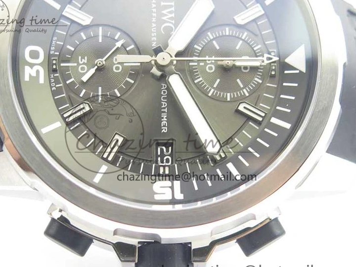 MIROTIME 0219 Aquatimer Chrono IW376803 V6F 1:1 Best Edition Gray Dial on Rubber Strap A FlexibleFit 7153